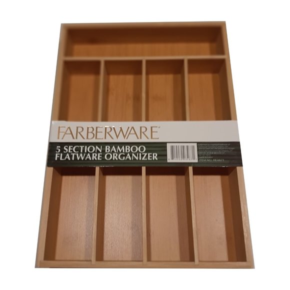 Farberware Bamboo Flatware Organizer, NWT - Picture 2 of 10